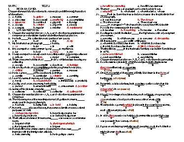 Đề kiểm tra Unit 13 môn Tiếng Anh Lớp 11 - Đề 1 (Kèm đáp án)